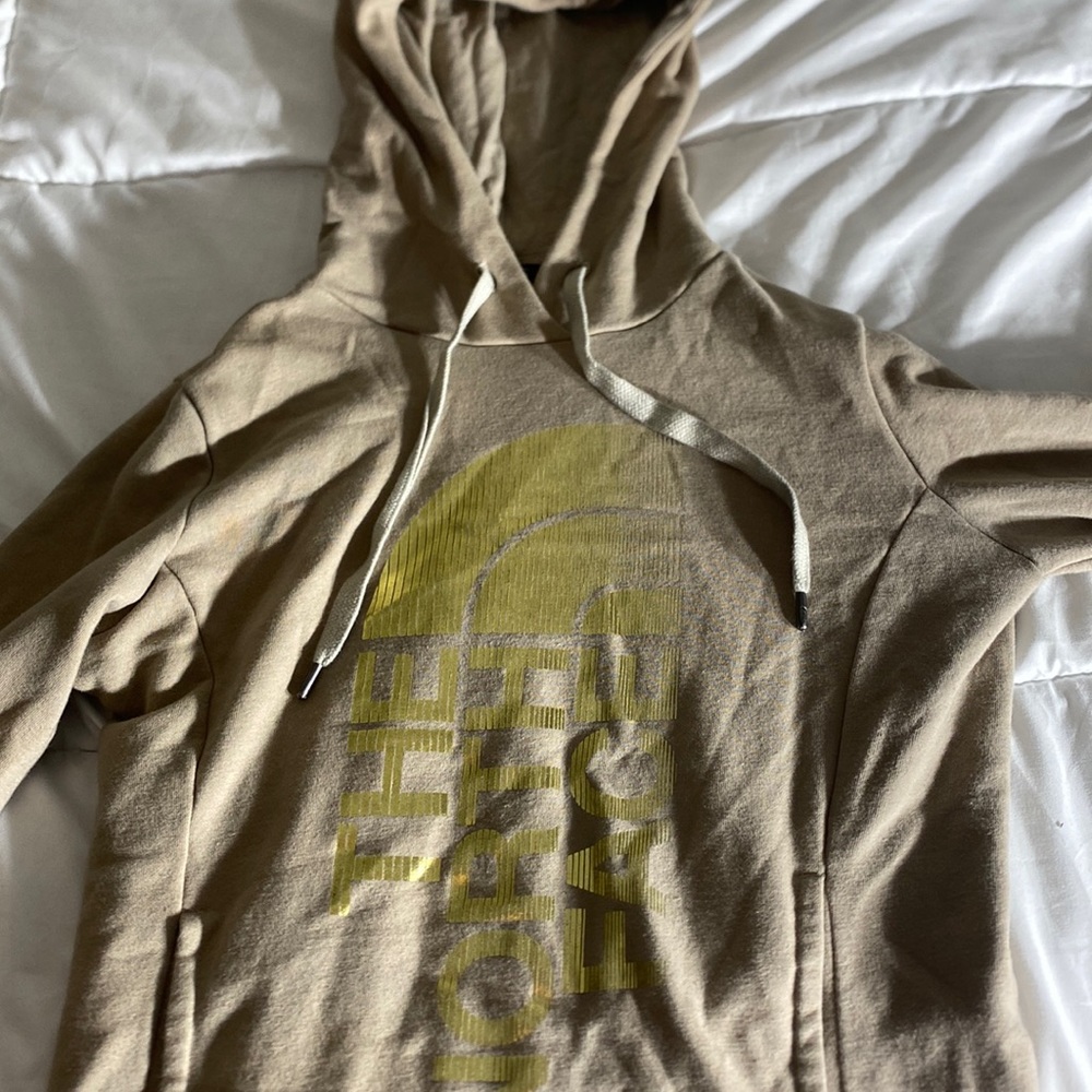 North face beige hoodie